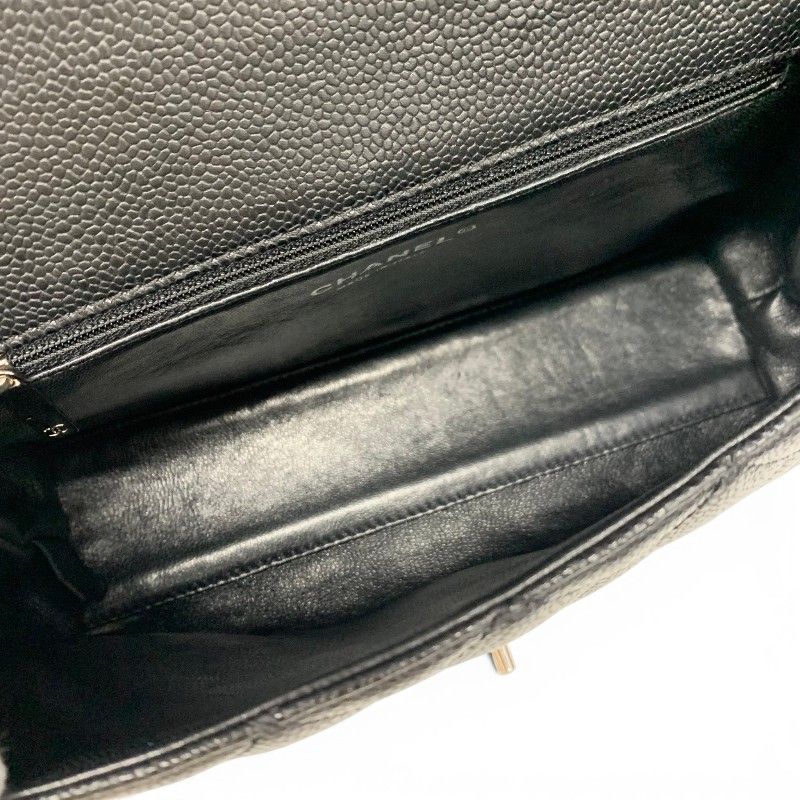 Chanel Handbag Black Silver CC Logo Quilted Top Handle — view 7