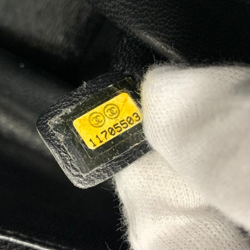 Chanel Handbag Black Silver CC Logo Quilted Top Handle — view 8