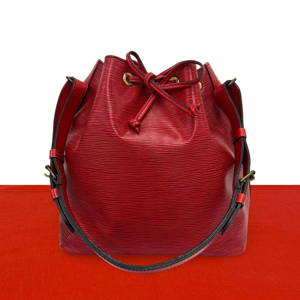 Louis Vuitton Vintage Petit Noe Epi Leather Shoulder Bag Castilian Red