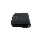 Prada Triangle Logo Saffiano Leather Bifold Wallet Mini Billfold Coin Purse — view 4