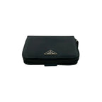 Prada Triangle Logo Saffiano Leather Bifold Wallet Mini Billfold Coin Purse — view 3