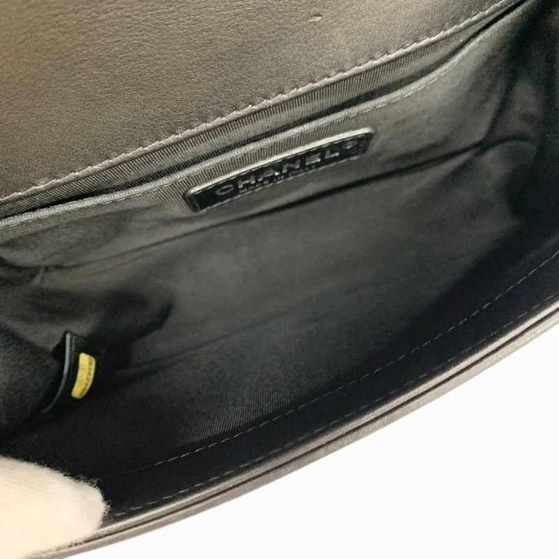 Chanel Shoulder Bag Black Silver Body 20 CC Logo Chez Blanc Single Flap Double — view 7