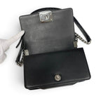 Chanel Shoulder Bag Black Silver Body 20 CC Logo Chez Blanc Single Flap Double — view 6