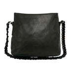 Prada Logo Leather Chain Shoulder Bag Crossbody Pochette Cross Brown — view 3