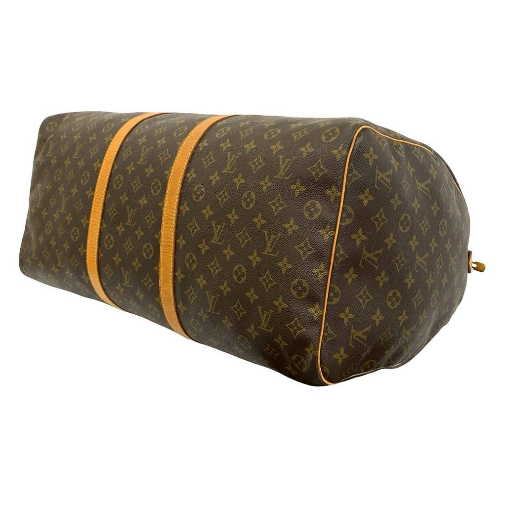 Louis Vuitton Vintage Keepall 60 Monogram Leather Boston Bag Brown — view 8