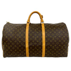 Louis Vuitton Vintage Keepall 60 Monogram Leather Boston Bag Brown — view 3