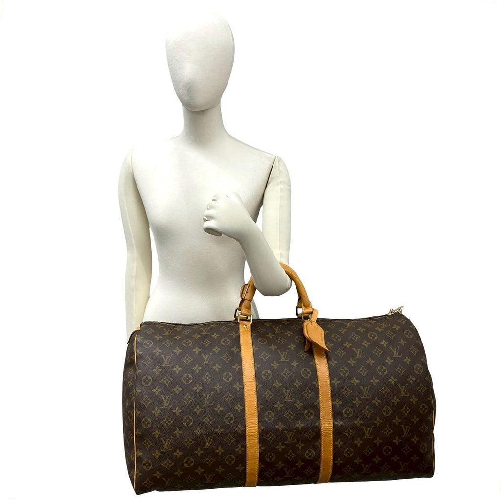 Louis Vuitton Vintage Keepall 60 Monogram Leather Boston Bag Brown — view 2