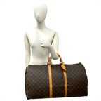 Louis Vuitton Vintage Keepall 60 Monogram Leather Boston Bag Brown — view 2