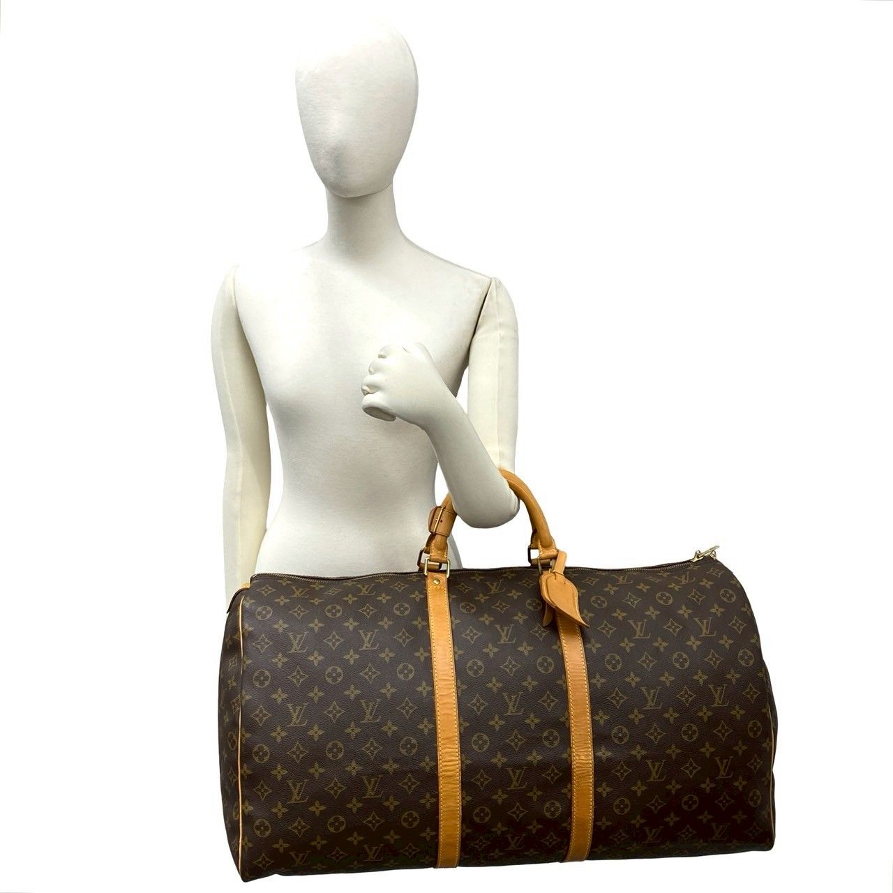 Louis Vuitton Vintage Keepall 60 Monogram Leather Boston Bag Brown — view 2