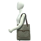 Gucci Vintage Sherry Line GG Logo Leather Tote Brown — view 2