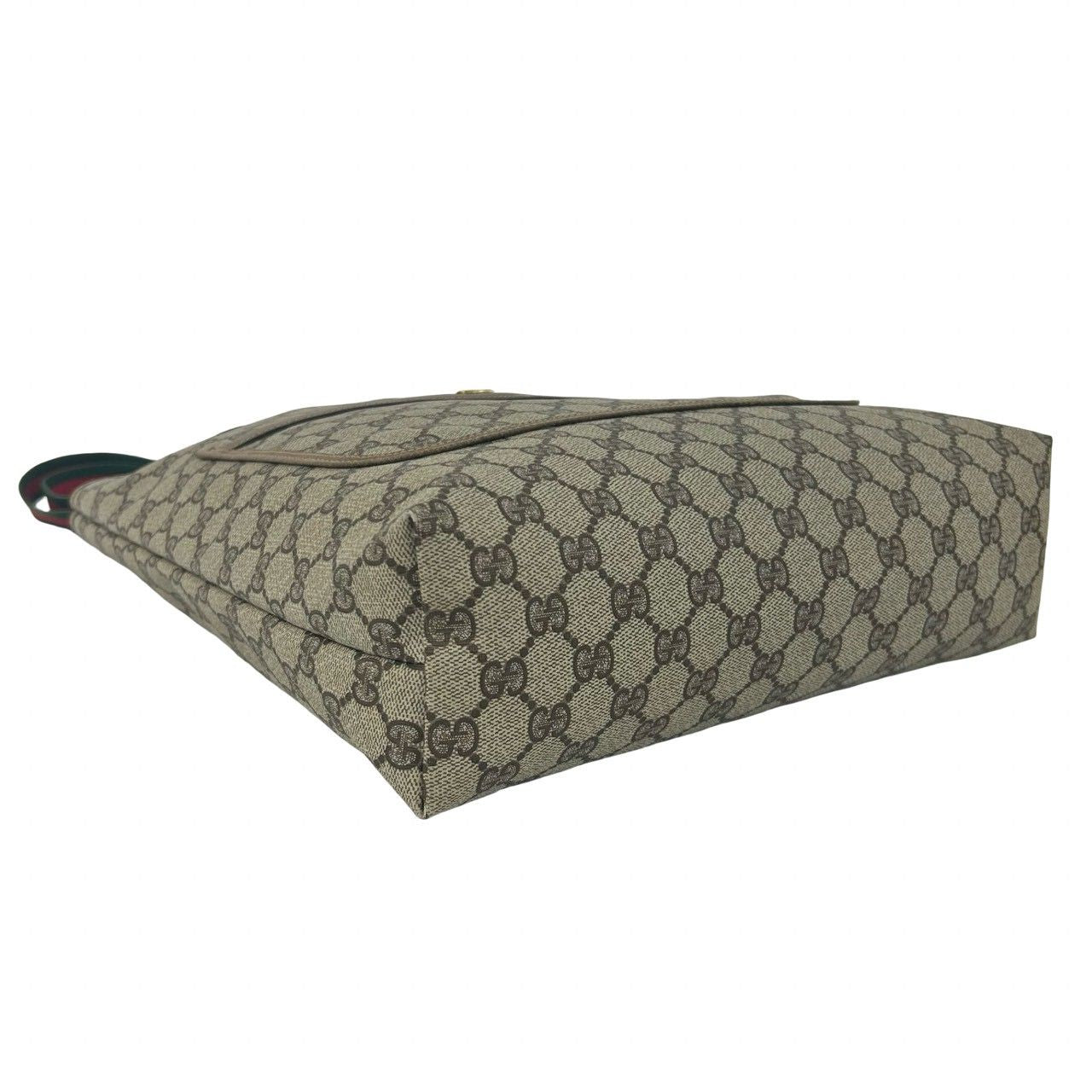Gucci Vintage Sherry Line GG Logo Leather Tote Brown — view 7