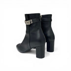 Hermes Saint Germain Boots Short Shoes Leather Black Silver Kelly — view 4