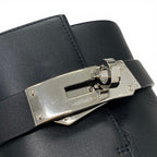 Hermes Saint Germain Boots Short Shoes Leather Black Silver Kelly — view 9
