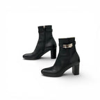 Hermes Saint Germain Boots Short Shoes Leather Black Silver Kelly — view 3