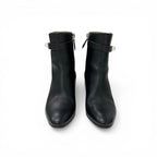 Hermes Saint Germain Boots Short Shoes Leather Black Silver Kelly — view 2