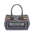 Dior Dio Handbag Tobta Navy Black Orange Denim Leather