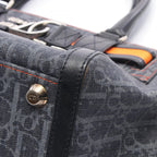 Dior Dio Handbag Tobta Navy Black Orange Denim Leather — view 7