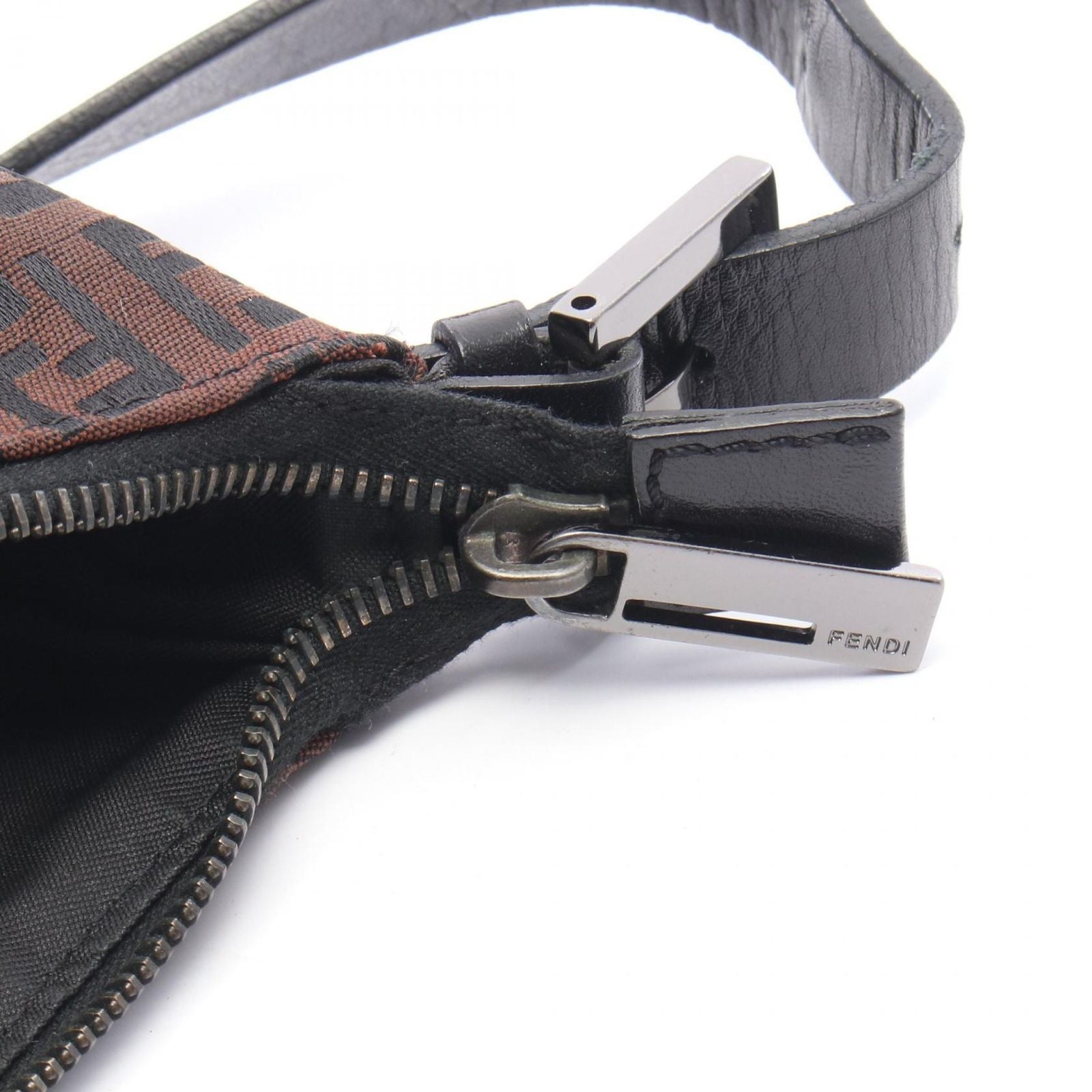 Fendi Shoulder Bag of Brown Nylon Leather — view 6