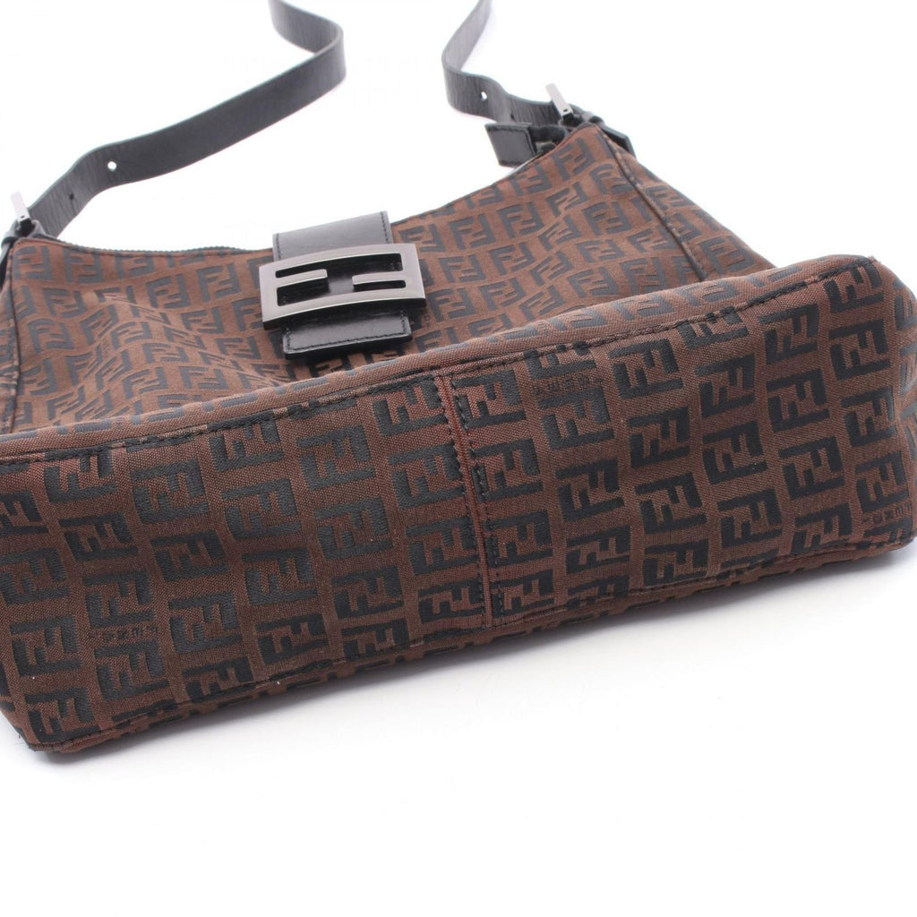 Fendi Shoulder Bag of Brown Nylon Leather — view 9