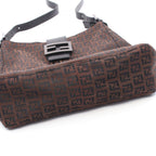 Fendi Shoulder Bag of Brown Nylon Leather — view 9