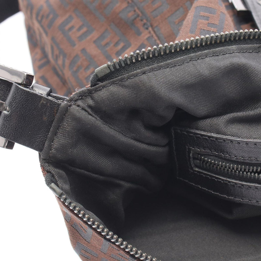 Fendi Shoulder Bag of Brown Nylon Leather — view 5