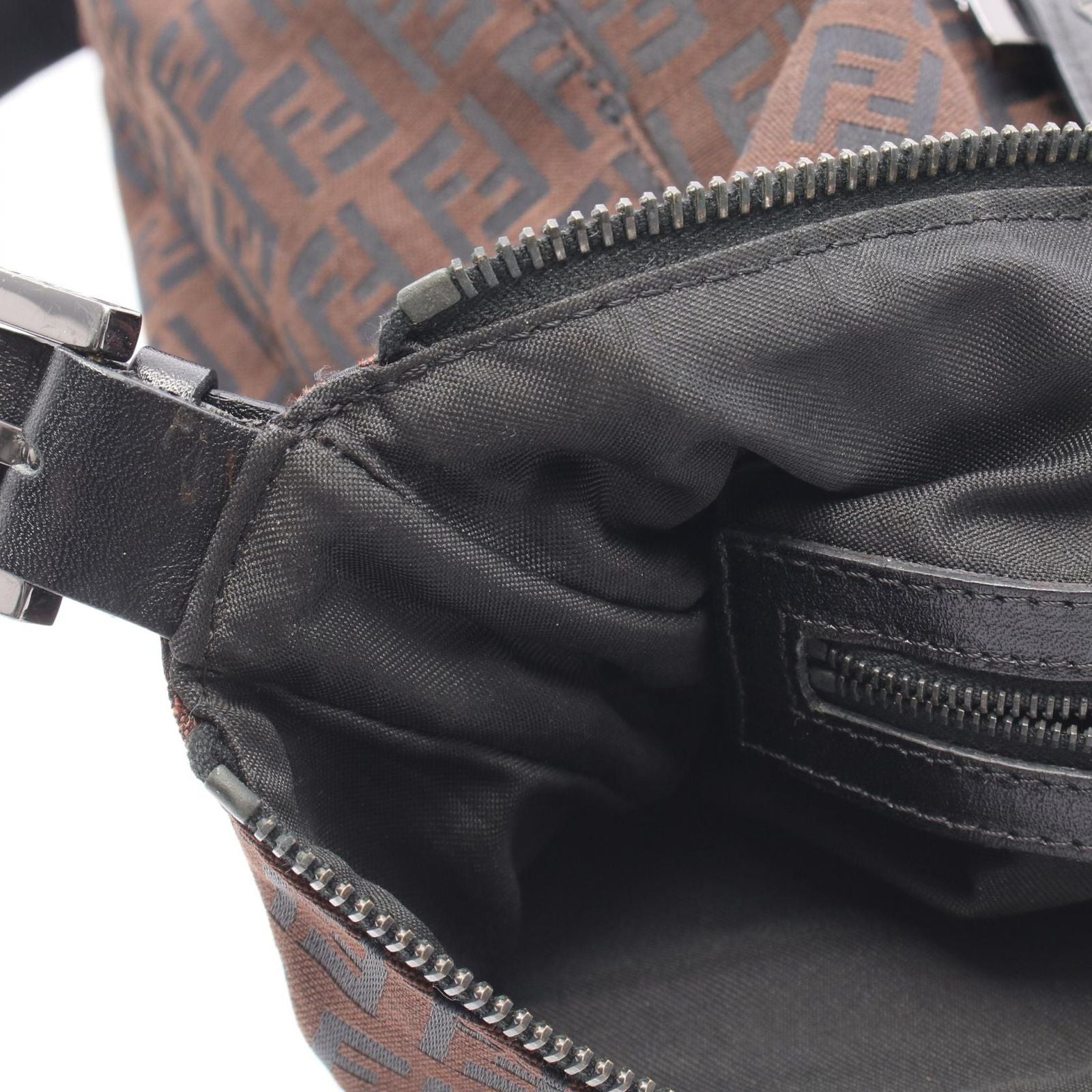 Fendi Shoulder Bag of Brown Nylon Leather — view 5