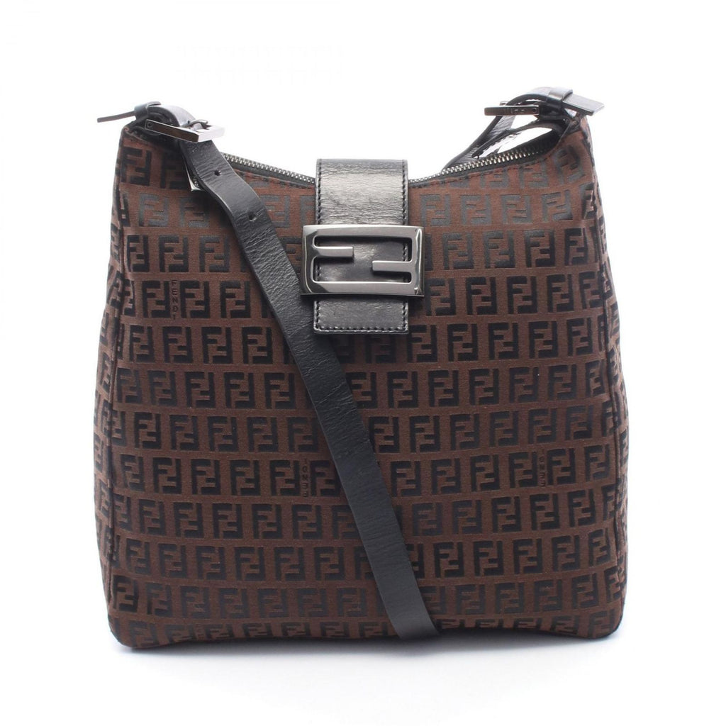 Fendi Shoulder Bag of Brown Nylon Leather