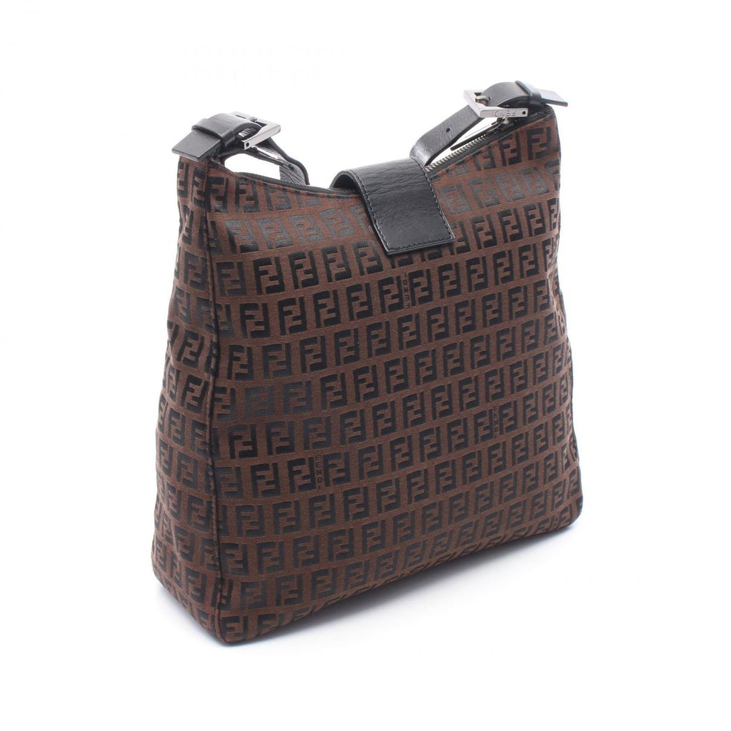 Fendi Shoulder Bag of Brown Nylon Leather — view 2