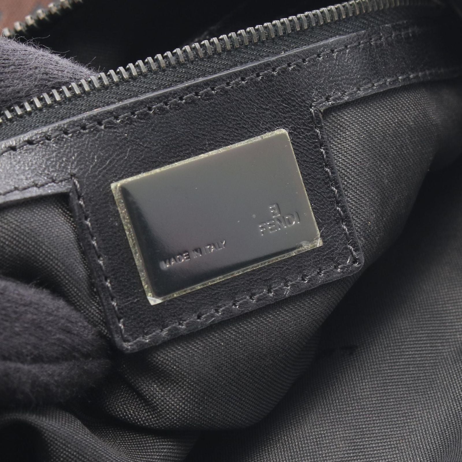 Fendi Shoulder Bag of Brown Nylon Leather — view 4