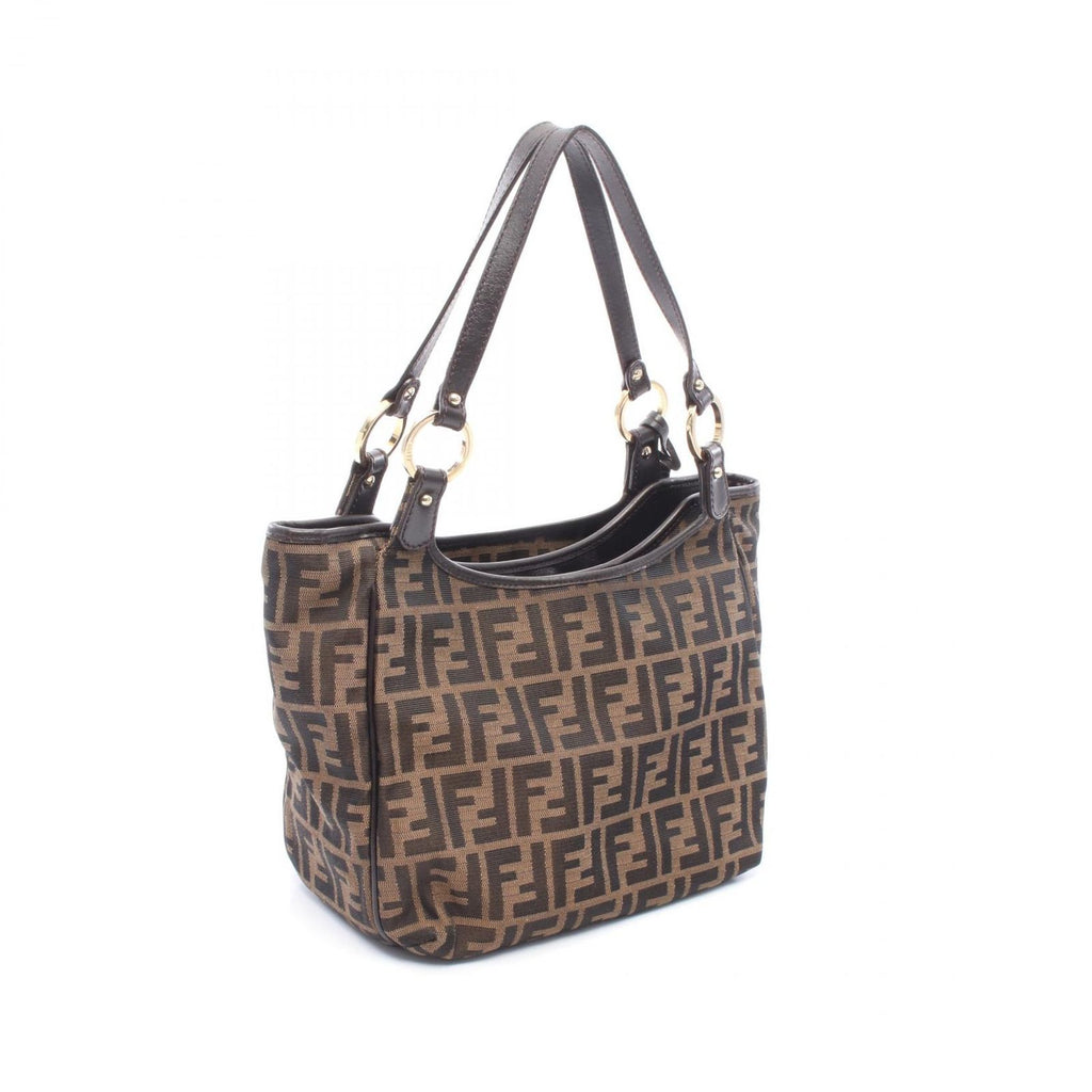 Fendi Tote Brown Canvas Leather — view 2