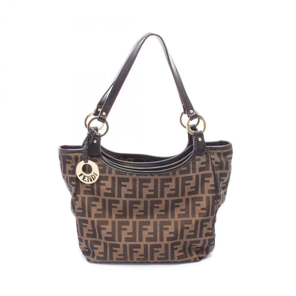 Fendi Tote Brown Canvas Leather