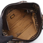 Fendi Tote Brown Canvas Leather — view 3