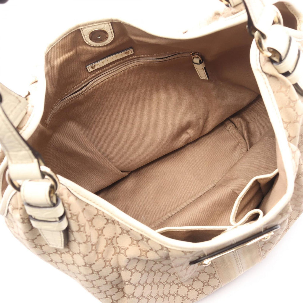 Celine Seri Shoulder Bag Beige Canvas Leather — view 3