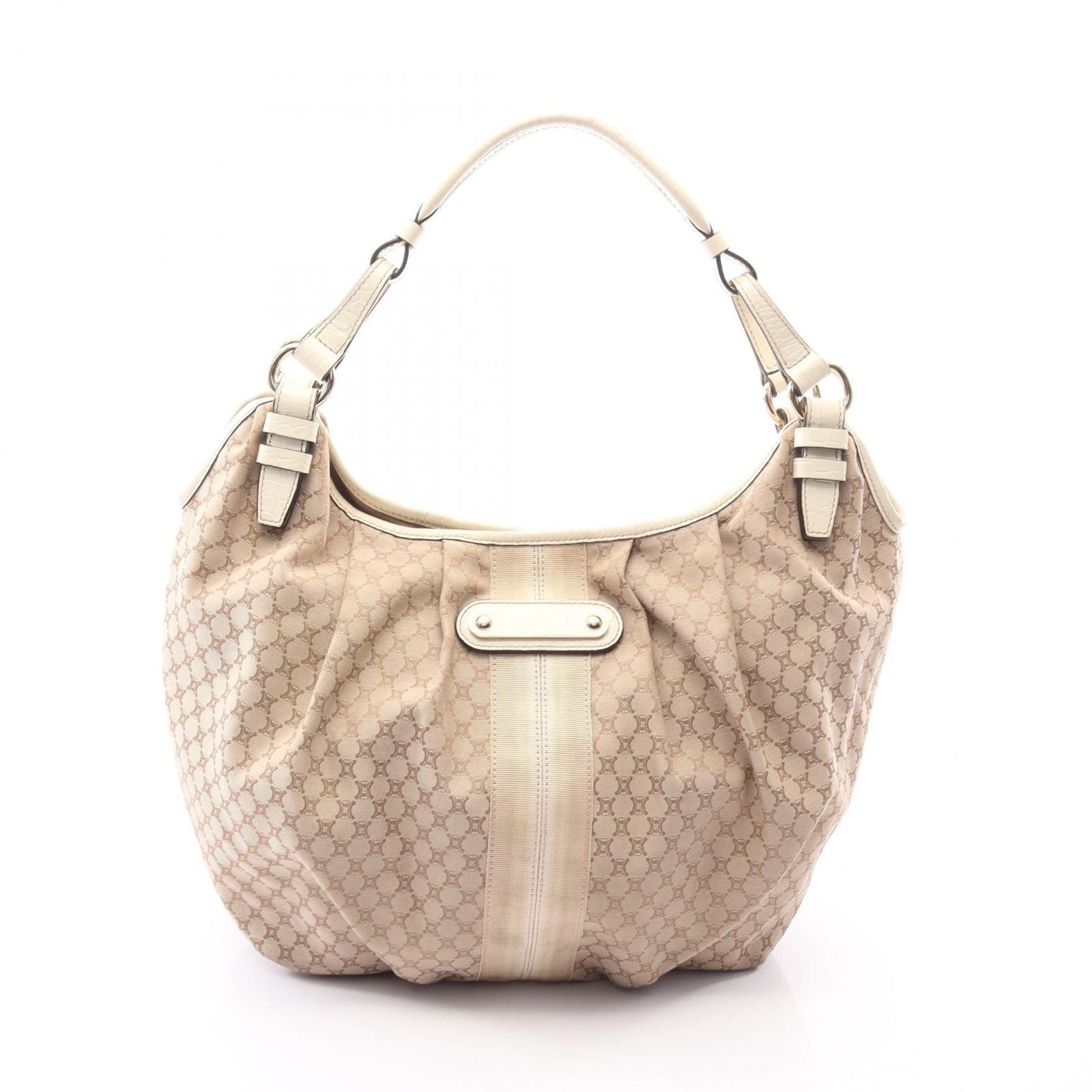 Celine Seri Shoulder Bag Beige Canvas Leather