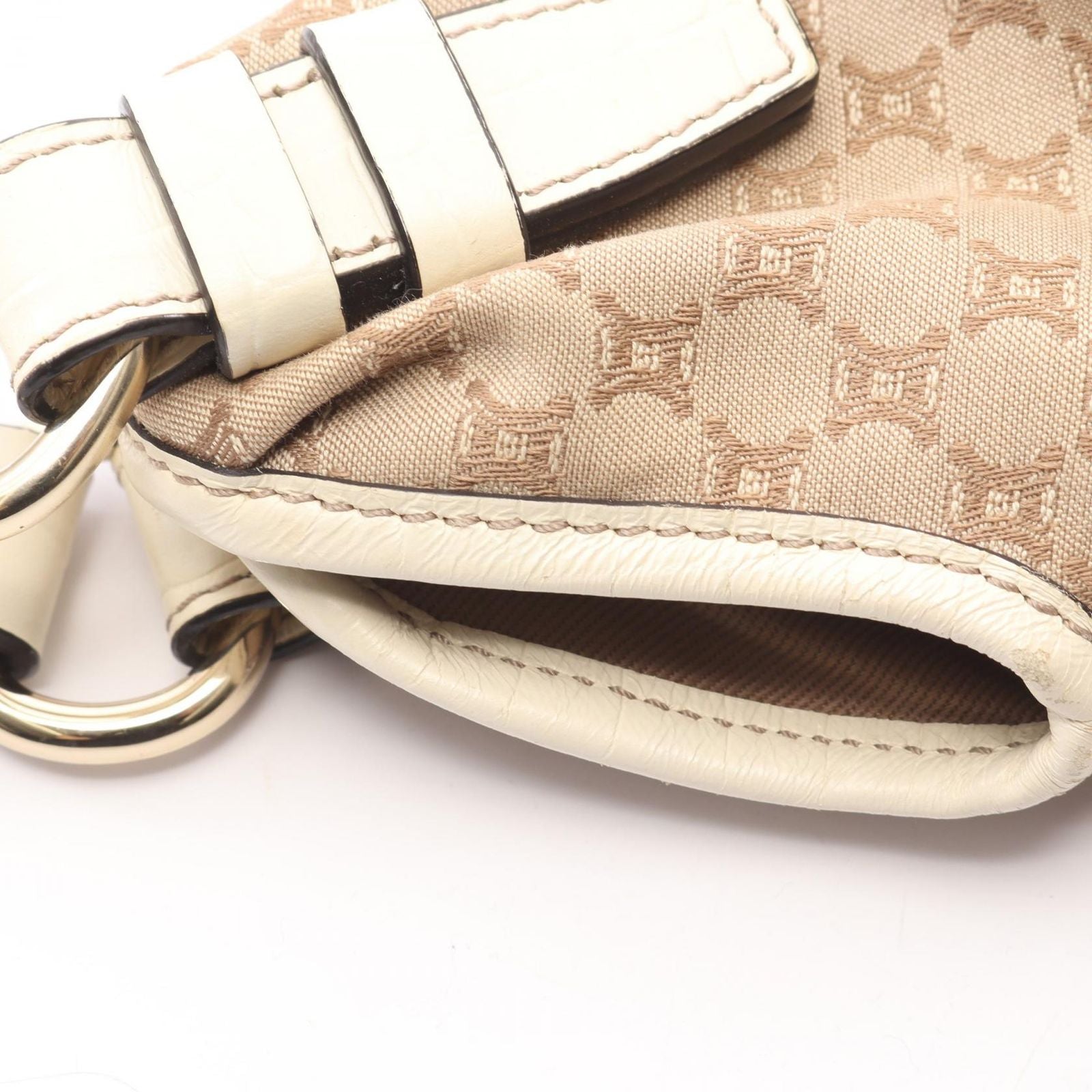 Celine Seri Shoulder Bag Beige Canvas Leather — view 8