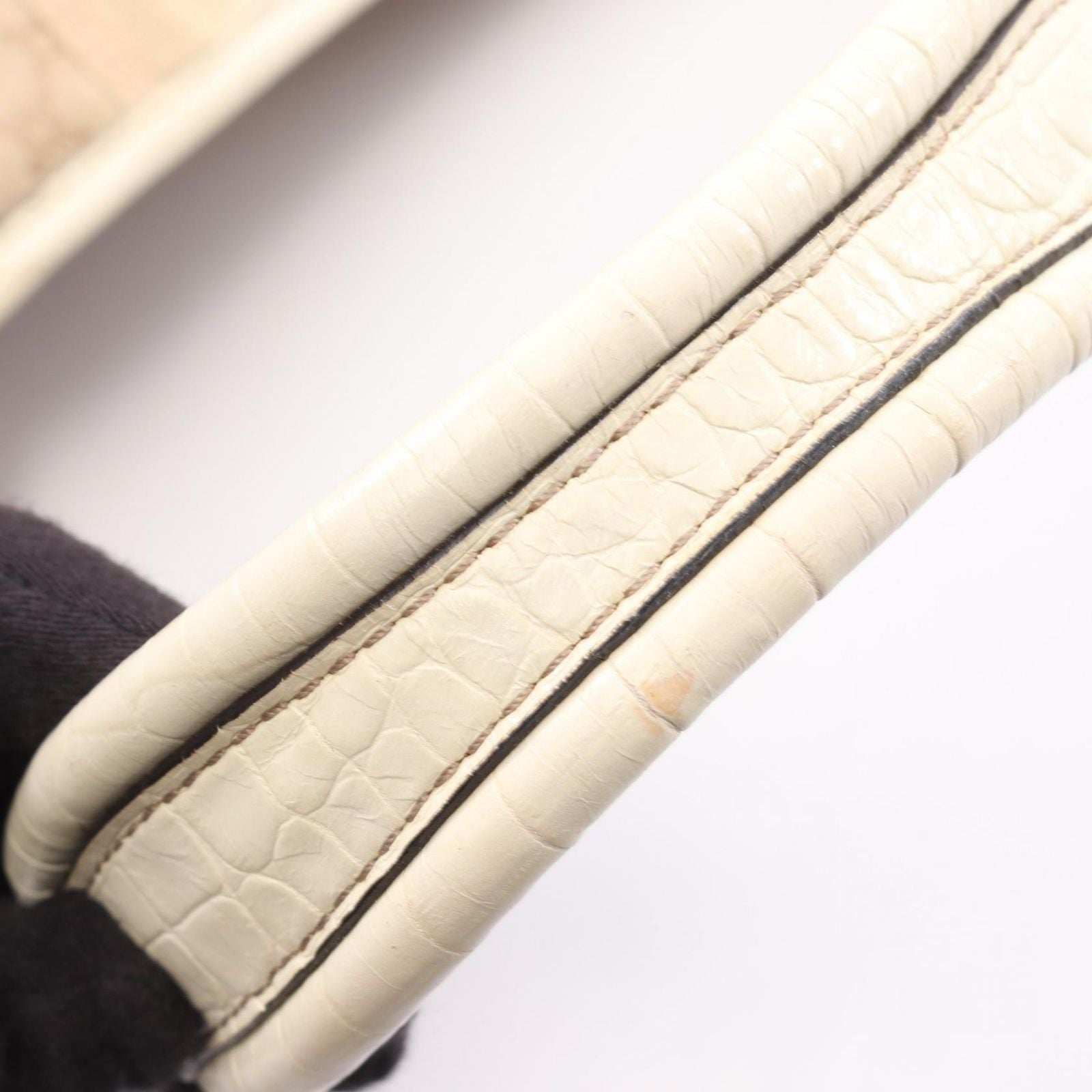 Celine Seri Shoulder Bag Beige Canvas Leather — view 6