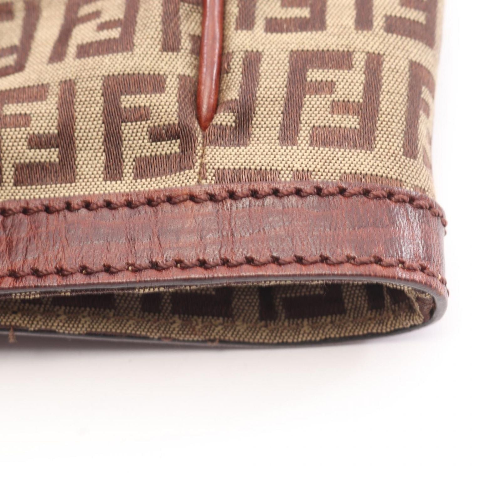 Fendi Tote of Beige Brown Canvas Leather — view 5