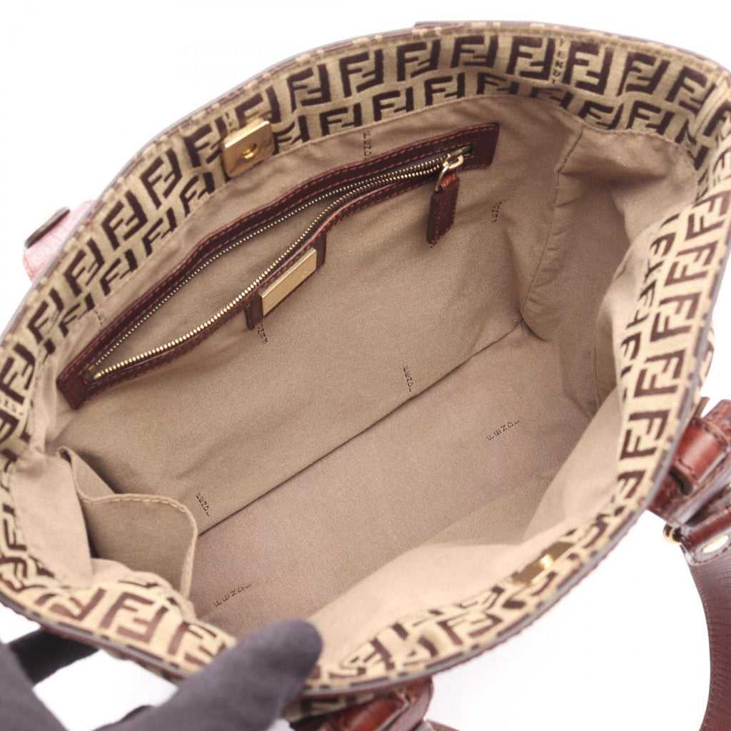 Fendi Tote of Beige Brown Canvas Leather — view 3