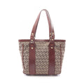 Fendi Tote of Beige Brown Canvas Leather