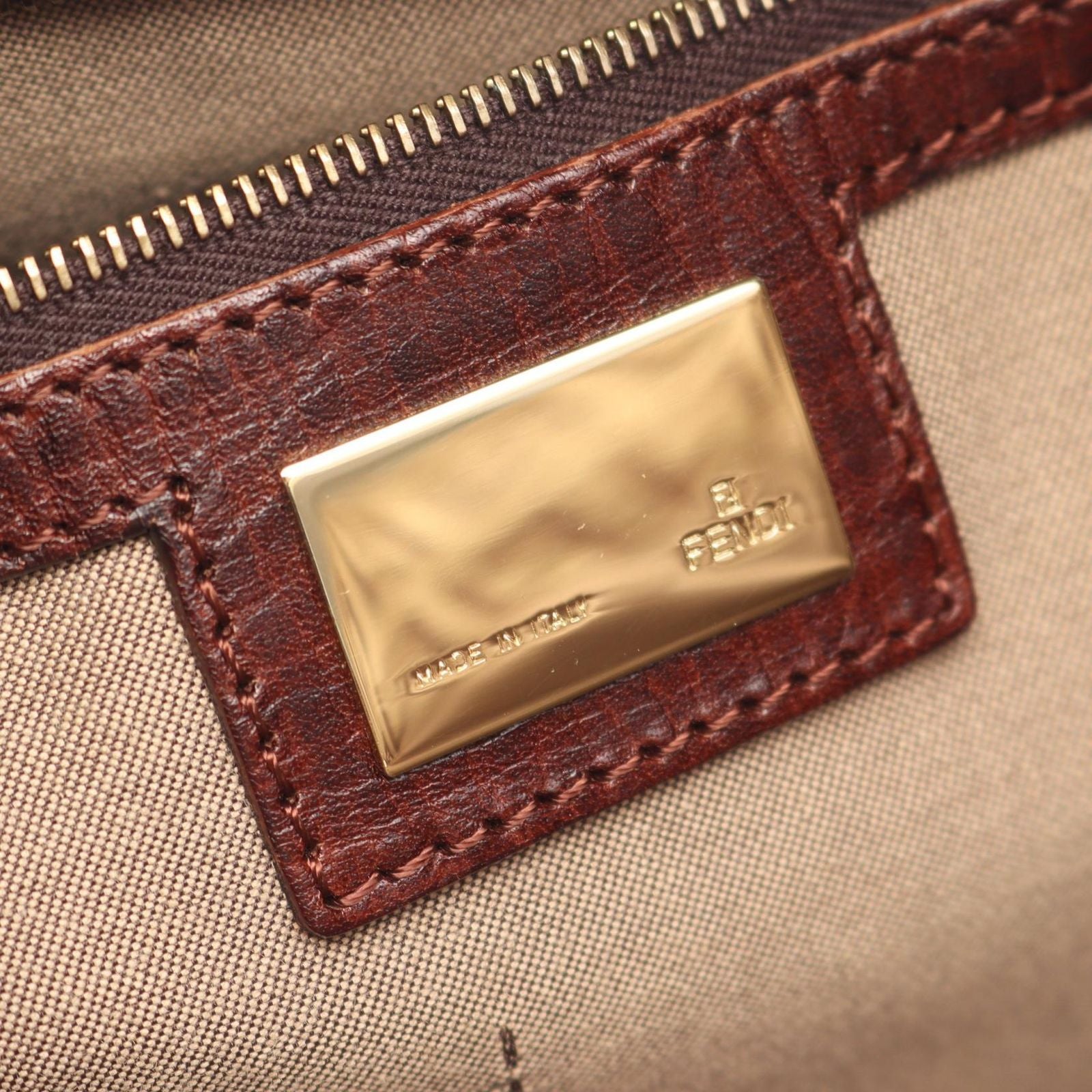 Fendi Tote of Beige Brown Canvas Leather — view 4