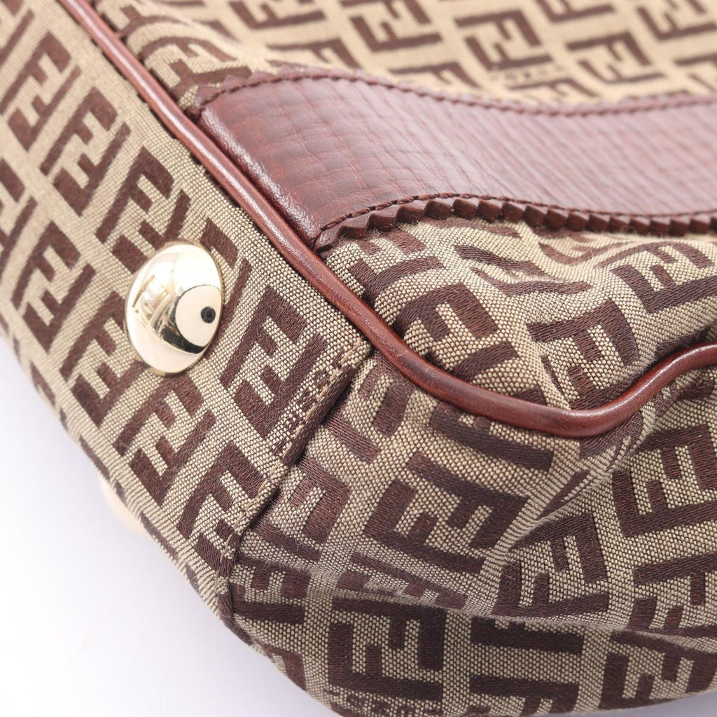 Fendi Tote of Beige Brown Canvas Leather — view 7