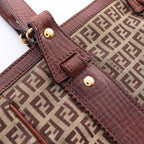 Fendi Tote of Beige Brown Canvas Leather — view 8