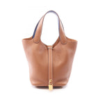 Hermes Handbag Picotin Lock PM ninela Gold Blue Leather