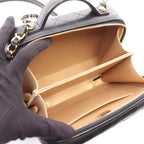 Chanel Shoulder Bag Quilted Vanity 2-Way Black Gold Lambskin Chain — view 3