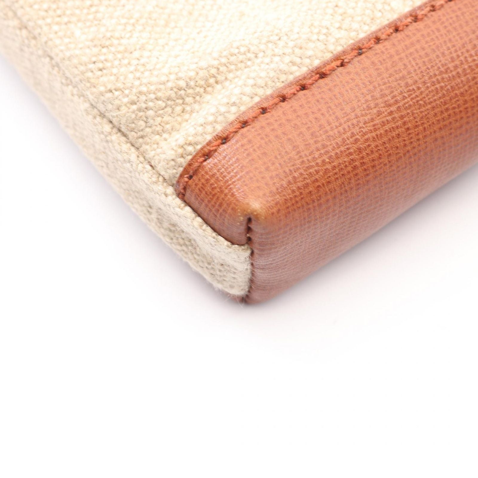 Fendi Shoulder Bag FF Logo Beige Canvas Leather — view 5