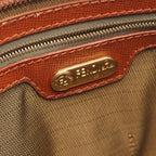 Fendi Shoulder Bag FF Logo Beige Canvas Leather — view 4