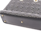 Dior Dio Handbag Ladydio Cannage 2-Way Black Leather Tote — view 8