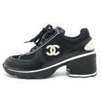 Chanel Sneakers CC Logo Mixed Fiber Shiny Calfskin &Suede Black — view 5