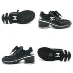 Chanel Sneakers CC Logo Mixed Fiber Shiny Calfskin &Suede Black — view 7