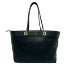 Gucci Guccissima GG Pattern Logo Gold Leather Tote Boston Bag Black — view 3